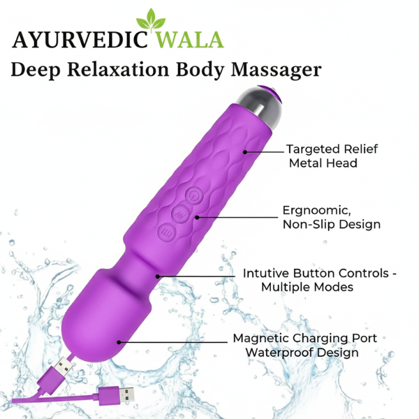 AyurvedicWala Deep Relaxation Body Massager – Rechargeable Full Body Pain Relief Device