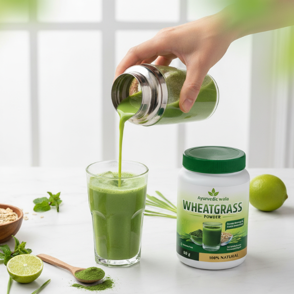 Ayurvedic Wala 100% Natural Wheatgrass Powder – Boost Energy, Detoxify & Strengthen Immunity (50g)