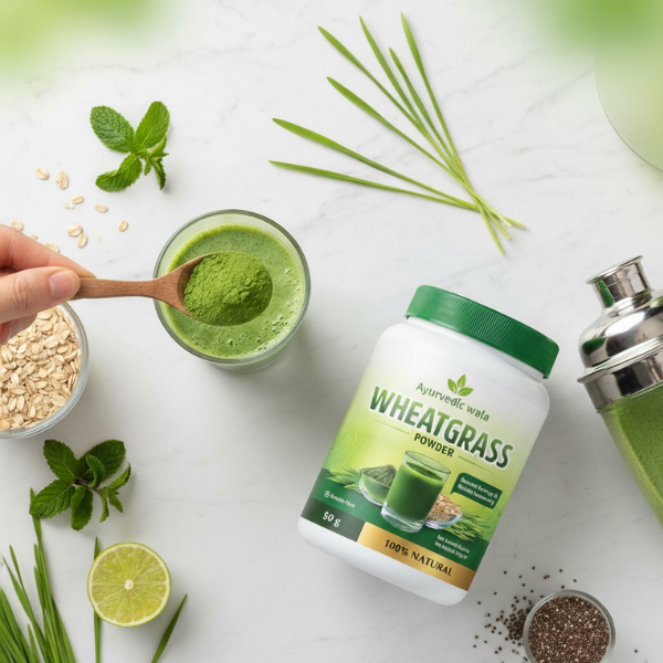 Ayurvedic Wala 100% Natural Wheatgrass Powder – Boost Energy, Detoxify & Strengthen Immunity (50g)